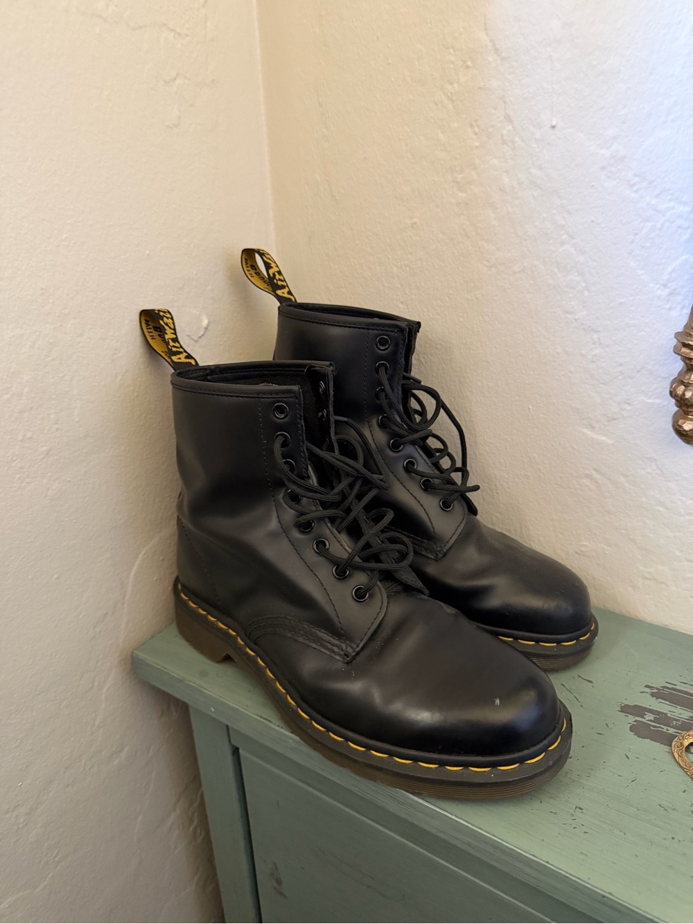 Dr. Martens 8 eye lace up leather combat boots - Picture 3 of 5